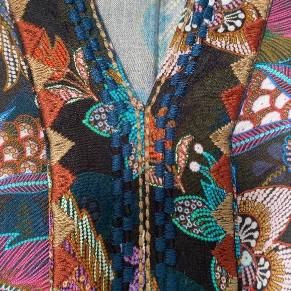 Johnny Was Blouse‎ Embroidered Floral Boho Tunic Long Sleeve Top - Picture 5 of 7
